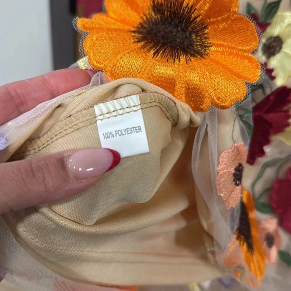 Flower Mesh Dress - Picture 9 of 12
